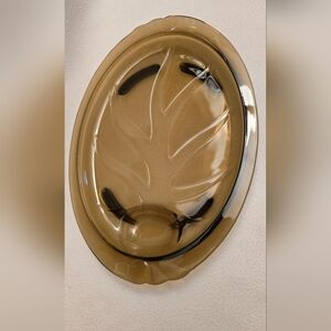Pyrex Brown Glass Oval Platter